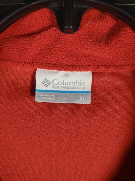 Columbia Fleece Jacket Mens Size XL Long Sleeve 1/4 Zip Lightweight Red EUC - Picture 4 of 5